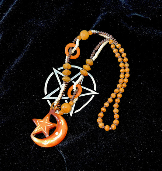 Enchanted MOONSTAR Power Amulet ~ Receive answers from the stars + moon, Galactic energy, Space Magick, Moon & Stars Energy portal